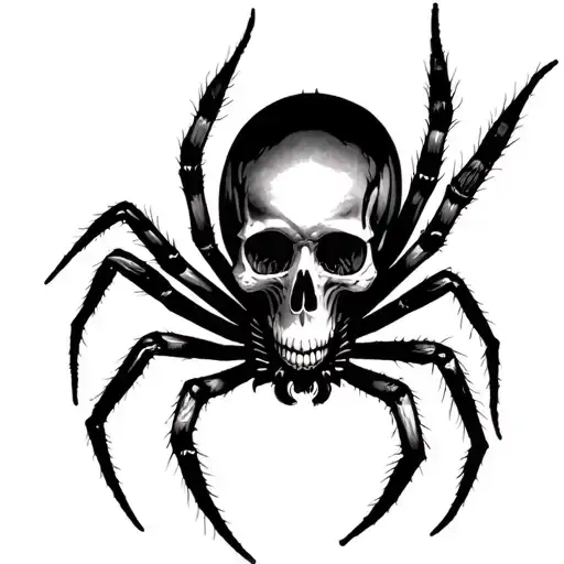 Skull and spider tattoo design idea