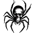 Skull and spider tattoo design idea