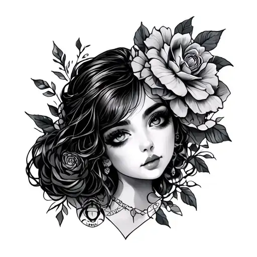 girly tattoo with three sepret symbols tattoo design idea