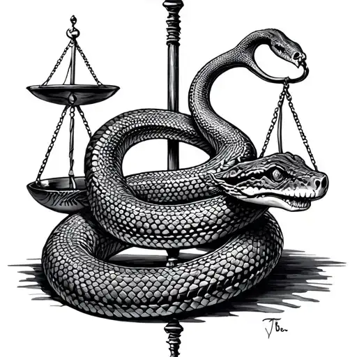 Libra Snake tattoo design idea