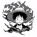 flaming d luffy tattoo design idea