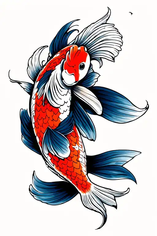 koi fish strength symbol tattoo design idea