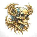 skull scorpion hand tattoo design idea