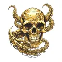 skull scorpion hand tattoo design idea