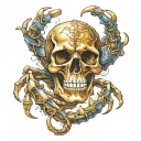 skull scorpion hand tattoo design idea