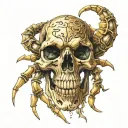 skull scorpion hand tattoo design idea
