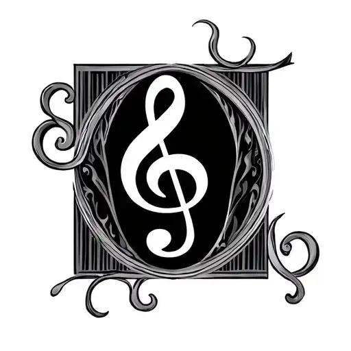 percussion clef tattoo design idea