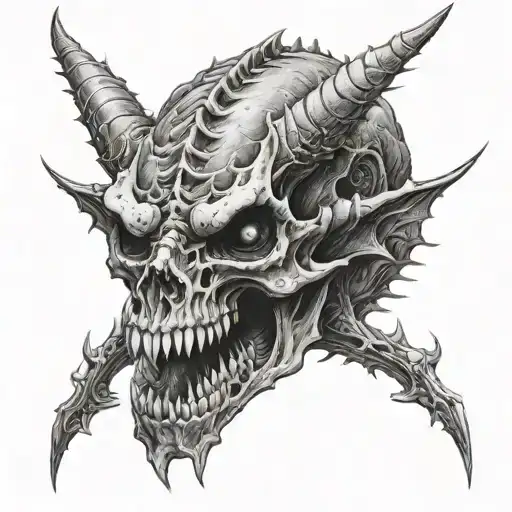 dragon skull evil hand tattoo tattoo design idea