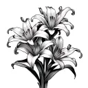 simple tiger lilies in a bunch without stems representing my girlfriend tattoo design idea