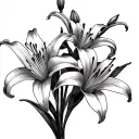 simple tiger lilies in a bunch without stems representing my girlfriend tattoo design idea