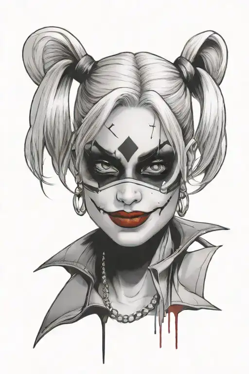 harley quinn tattoo design idea
