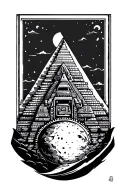 Aztec pyramid with eclipse  tattoo design idea