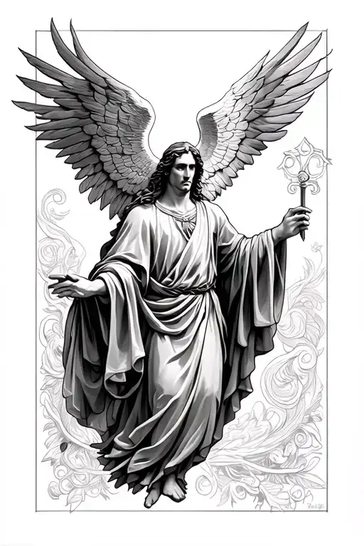 Saint Gabriel tattoo design idea