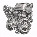 super charger turbo hot rod tattoo design idea