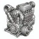 super charger turbo hot rod tattoo design idea