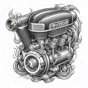 super charger turbo hot rod tattoo design idea