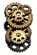 three cogs in sequence tattoo design idea