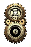 three cogs in sequence tattoo design idea