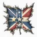 texas flag inside maple leaf tattoo design idea