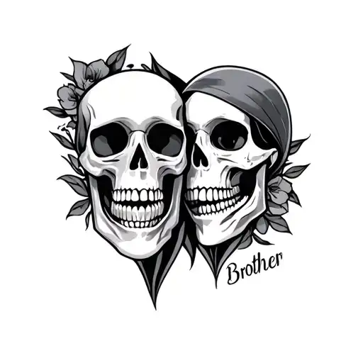 Tattoo Description:A meaningful matching tattoo for mother and son, honoring a late brother. The design features a skel tattoo design idea
