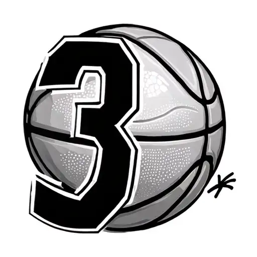 basketball with the number three inside of it  tattoo design idea