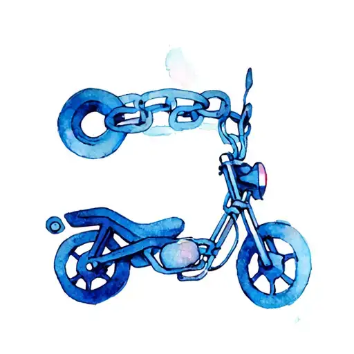 motorbike chain links tattoo design idea