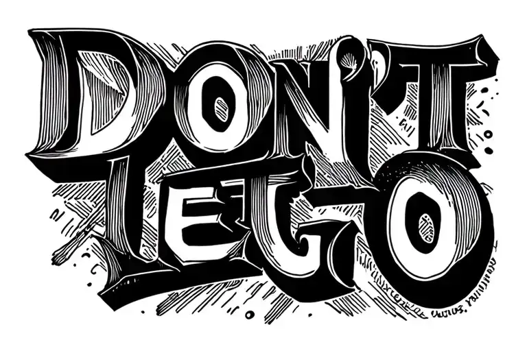 text "Don't let go" tattoo design idea