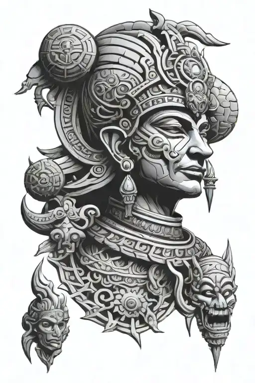 annunaki god with creation tattoo design idea