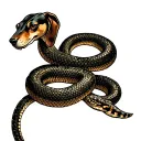 coiled rattle snake with beagle head instead of the snake head tattoo design idea