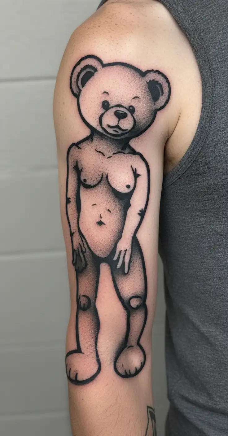 Sugar Teddy oh sugar Teddy/ why cant you be my sugar Daddy/ got No Money got No cloths/ dependant on their tyranny/ they tattoo design idea