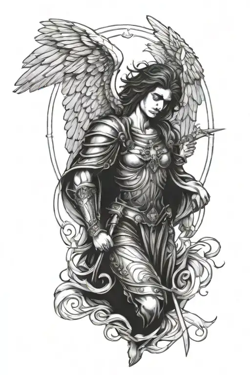 arch angel Michael archangel tattoo design idea