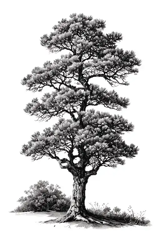 croix agades acacia tree tattoo design idea