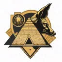 Pyramids of Egypt with Anubis and Eye of Ra tattoo design idea