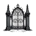 gothic gates tattoo design idea