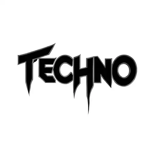 the word "TECHNO"  tattoo design idea
