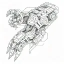 faded robotic tattoo on forearm tattoo design idea