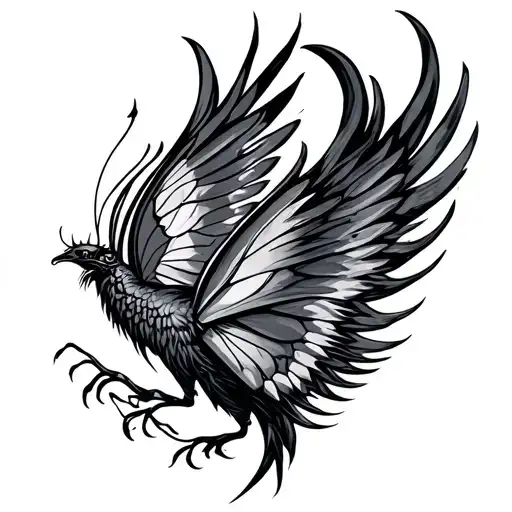 Phoenix Butterfly tattoo design idea
