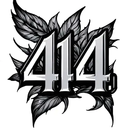 number 444 tattoo design idea