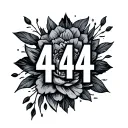 number 444 tattoo design idea