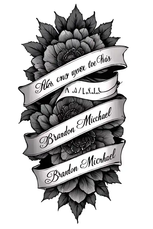 a bible verse and with names of Brandon and Michael  tattoo design idea