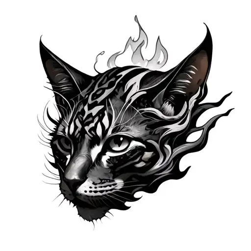 Rana with Catana Set on Fire tattoo design idea