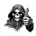 Grim Reaper With Gun tattoo design idea