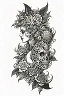 dark themed diety that deals with brain fog tattoo design idea