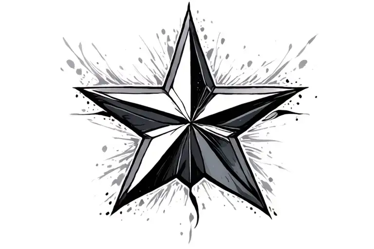 5 pointed star tattoo design idea