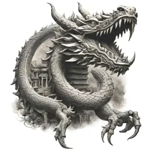 dragon angkor wat tattoo design idea