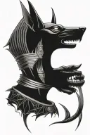 Anubis holding tattoo design idea