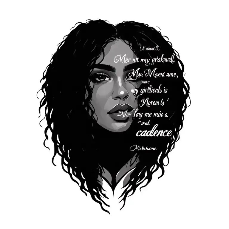 cute poem about love. under it have My name Makaveli and my girlfriends name cadence tattoo design idea