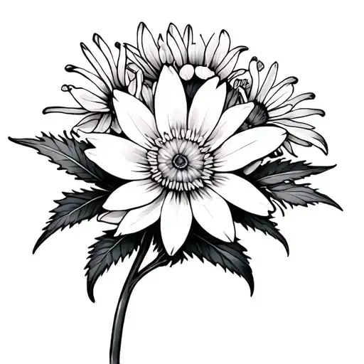 Edelweiss flower blooming tattoo design idea