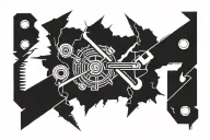 Electrician tools forming a lightning bolt tattoo design idea