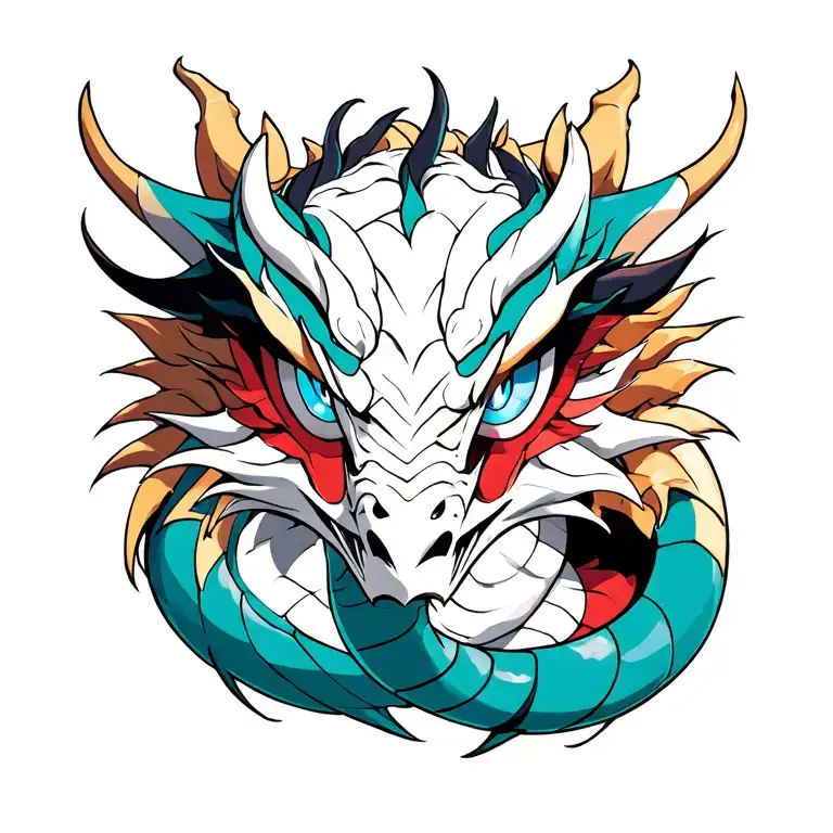 Shenron and Blue Eyes White Dragon  tattoo design idea